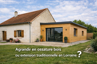 Agrandissement de maison en ossature bois en Lorraine