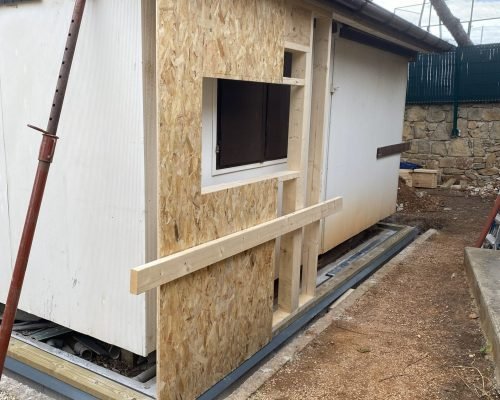 mur en ossature bois posé